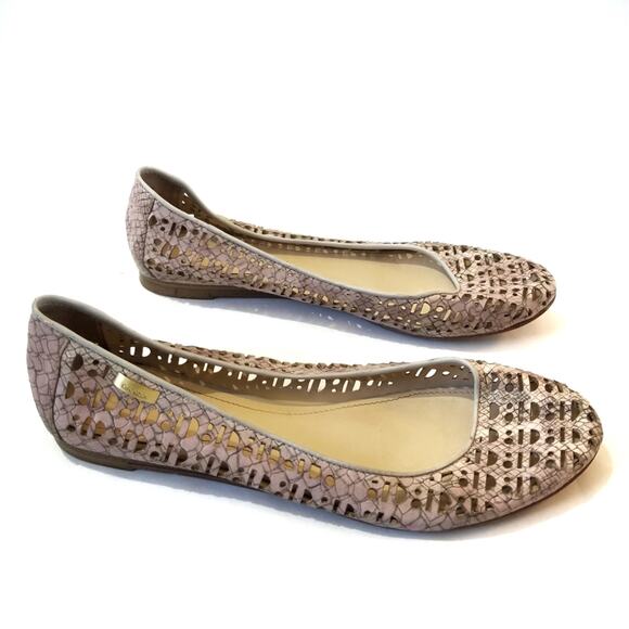Calvin Klein | Shyann Pink Laser Cut Flats Work Casual Office Ballet - Picture 4 of 8